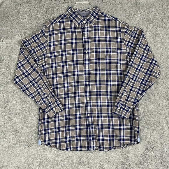 Daniel Cremieux Mens Shirt Large Button Down Shirt Blue Grey Plaid - Picture 10 of 10
